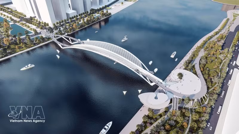 Hô Chi Minh-Ville lance la construction d'un pont piéton enjambant la rivière Saigon, pour un investissement de 1 000 milliards de dongs. Photo: VNA