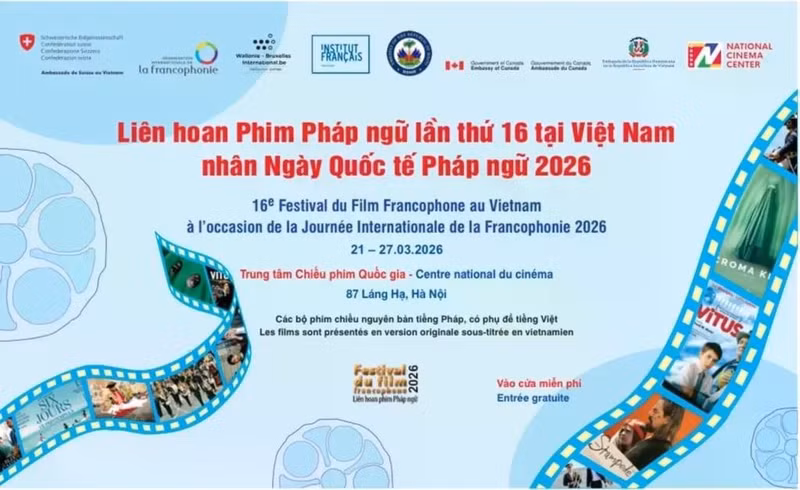 Affiche du 16e Festival du film francophone au Vietnam. Photo : BTCCC/CVN.