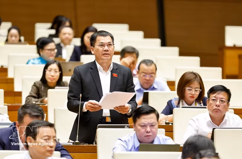 Le député Duong Khac Mai, de la province de Lâm Dông, intervenant lors du débat à l’Assemblée nationale, à Hanoi, le 22 août. Photo : VNA.
