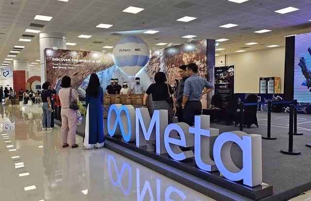 Un stand de Meta à une foire à Hà Nội. Photo / VNS