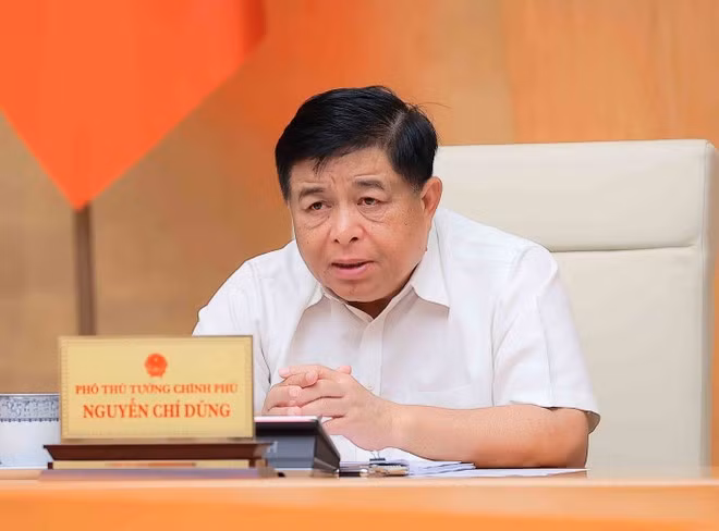 Le vice-Premier ministre Nguyen Chi Dung prend la parole lors de la réunion. Photo : VNA.