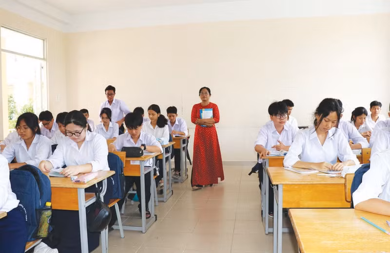 Au lycée pour minorités ethniques de Trà Vinh, l’ensemble des élèves est issu de l’ethnie khmère. Photo : VNA/CVN
