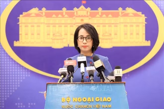 La porte-parole du ministère des Affaires étrangères Pham Thu Hang. Photo: VNA