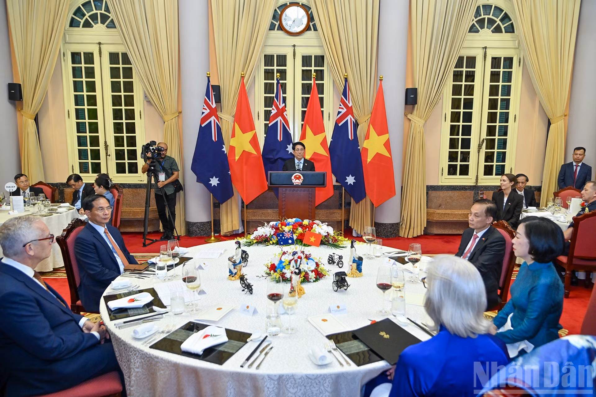 Lors du Banquet d’État en l’honneur de la gouverneure générale d’Australie, de son époux et de la délégation australienne de haut rang, en visite d’État au Vietnam du 9 au 12 septembre. Photo : Thuy Nguyen/NDEL
