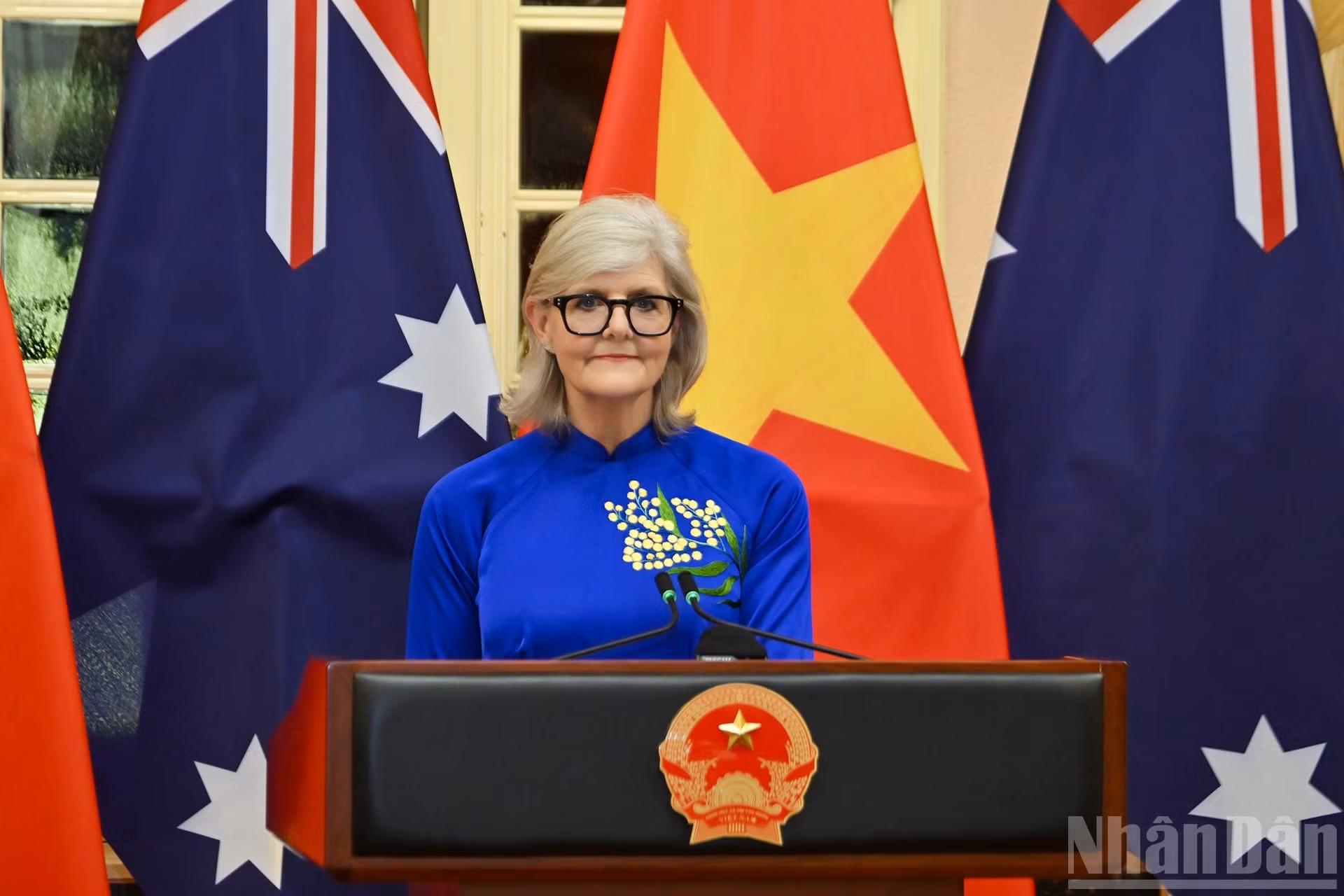 Lors de sa prise de parole, la gouverneure générale Sam Mostyn a affirmé que la stabilité, la prospérité et la sécurité de l’Australie étaient aujourd’hui étroitement liées à celles des pays de la région et que le Vietnam figure au premier rang de ces liens. Photo : Thuy Nguyen/NDEL