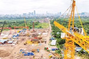 Chantier du projet de pont de Tu Lien. Photo : NDEL.