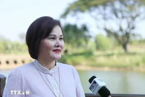 Pham Thi Minh Huong, femme d'affaires vietnamienne au Laos, membre du Comité permanent de l'Union générale des Vietnamiens au Laos et vice-présidente de l'Association des entrepreneurs vietnamiens à l'étranger. Photo : VNA.
