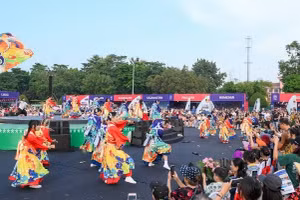Un numéro artistique lors du premier Festival des cultures du monde, les 11 et 12 octobre 2025 à Hanoï. Photo : NDEL.