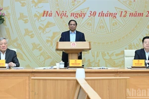 Le Premier ministre Pham Minh Chinh prononce une allocution d’orientation lors de la conférence.
