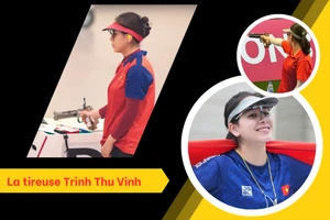 La tireuse Trinh Thu Vinh. Photo: VNA