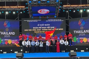 Cérémonie de départ de la délégation sportive du Sud du Vietnam pour les SEA Games 33. Photo: VNA