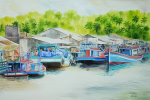 La sérénité des villages vietnamiens à travers l’aquarelle