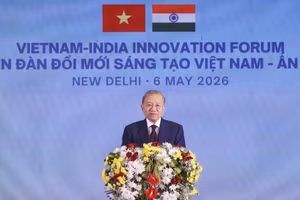 [Photos] Le secrétaire général du Parti et président To Lam prononce un discours au Forum sur l’innovation Vietnam-Inde