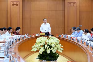 Le secrétaire général du Parti et président de la République To Lam préside la séance de travail. (Photo : Dang Khoa)