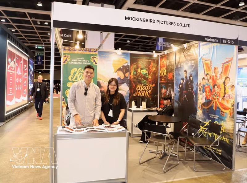 Un stand de Mockingbird Pictures (Vietnam) lors de l'événement. Photo : VNA.