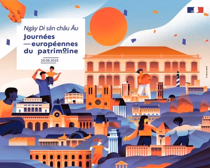 Un poster de promotion des Journées européennes du patrimoine. Photo : consulat général de France à Ho Chi Minh-Ville.