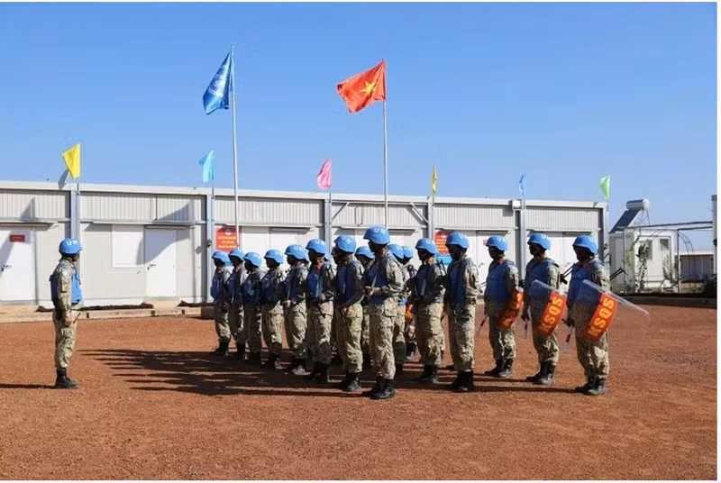 L’Équipe du génie militaire vietnamien en mission au sein de la Force intérimaire de sécurité des Nations unies pour Abyei. (Photo : fournie par les intéressés)