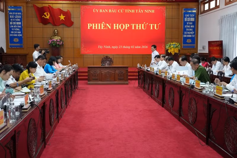 Vue de la 4e réunion du Comité électoral de la province de Tây Ninh. Photo : VNA.