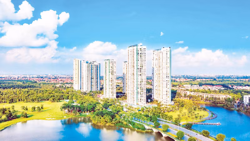 Un quartier urbain développé selon une approche verte, mettant l’accent sur les espaces de vie communautaires.