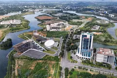 Vue des campus universitaires de Hoa Lac (Hanoï). Photo : NDEL