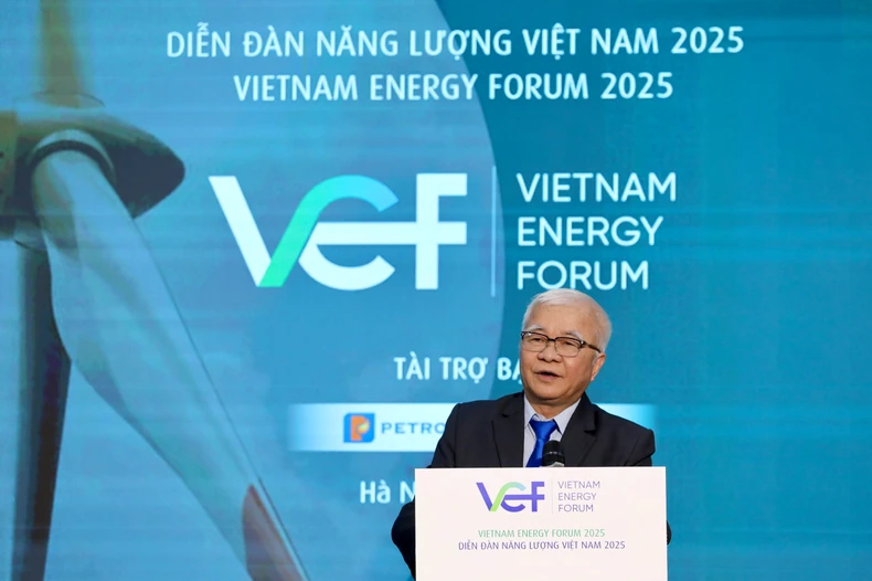 Chu Van Lam, vice-président permanent de l'Association des sciences économiques du Vietnam, prononce un discours d'ouverture lors du forum. Photo : NDEL. Chu Van Lam, vice-président permanent de l'Association des sciences économiques du Vietnam, prononce un discours d'ouverture lors du forum. Photo : NDEL.