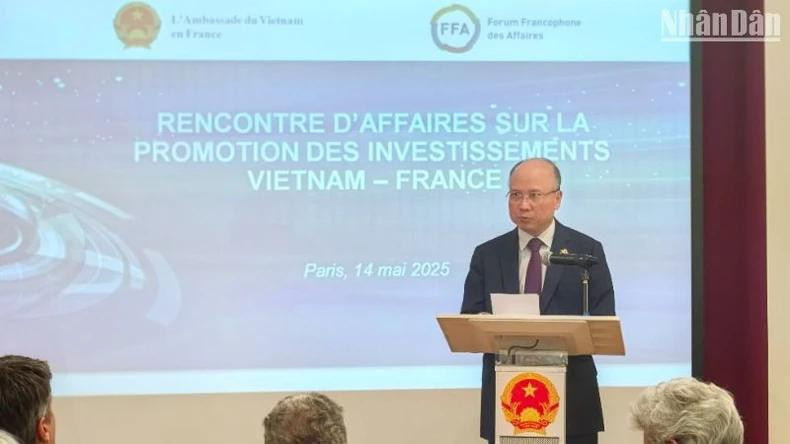 L’ambassadeur vietnamien en France, Dinh Toan Thang, prend la parole. Photo : NDEL.