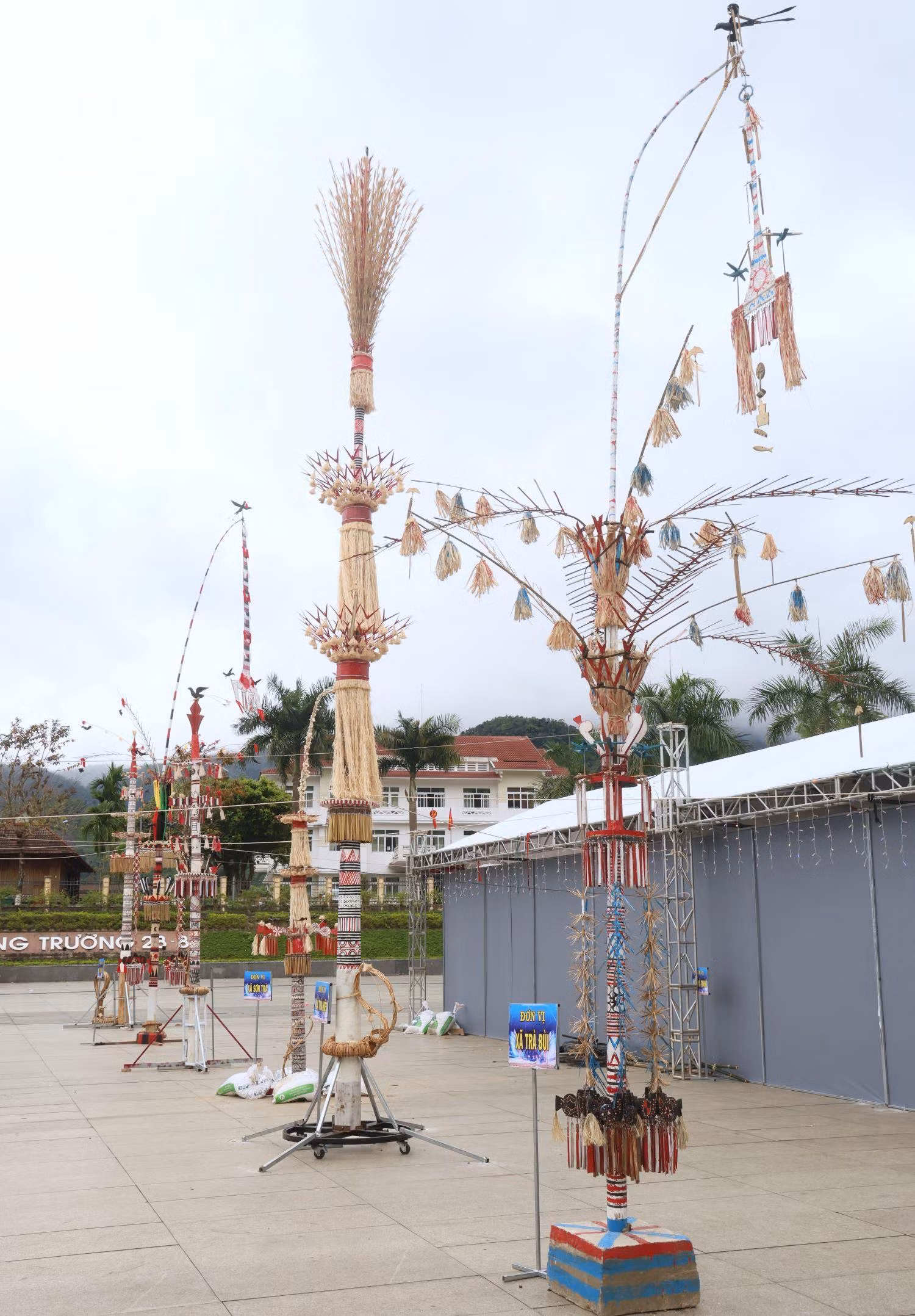 Pour l’ethnie Co aux montagnes, la perche rituelle constitue un pont entre la terre et le ciel, un lien invisible entre l’homme, les dieux et les ancêtres. Photo : baoquangngai.