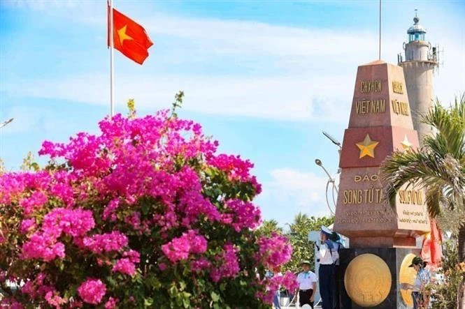 Les couleurs vives des fleurs sur l'île de Song Tử Tây. Photo d'archives : VNA. Les couleurs vives des fleurs sur l'île de Song Tử Tây. Photo d'archives : VNA.