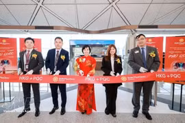 Cérémonie d'inauguration de la liaison directe entre Phu Quoc et Hong Kong (Chine). Photo : VNA.