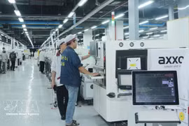 Wistron Infocomm Vietnam Co., Ltd., entreprise à investissement direct étranger (IDE), investit depuis 2021 dans le parc industriel de Dong Van III, province de Ninh Binh, et y a créé plus de 12.800 emplois. Photo : VNA.