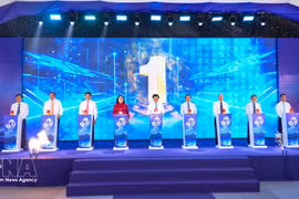 Mise en chnatier de la centrale solaire Dau Tieng 5 à Tay Ninh. Photo: VNA
