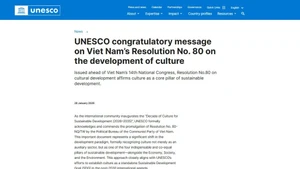 Message de félicitations de l'UNESCO.