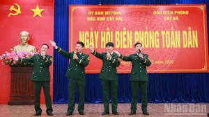 Activité artistique lors de la « Journée nationale des gardes-frontières » 2026 dans le district insulaire de Cat Hai.