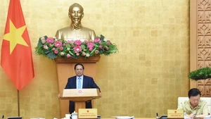 Le Premier ministre Pham Minh Chinh lors de la réunion. Photo : VGP/Nhat Bac. 