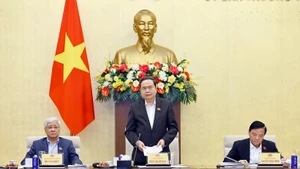 Le président de l’Assemblée nationale, Tran Thanh Man prend la parole. Photo : VNA. 