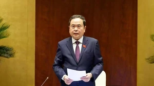 Le président de l'Assemblée nationale, Tran Thanh Man, préside les séances de questions. Photo : VNA. 
