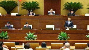 Vue d’ensemble de la séance de questions-réponses, dans le cadre de la 9e session de la XVe législature. Photo : VNA. 