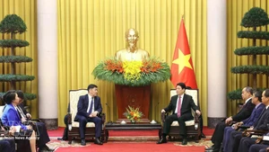 Lors de la réception. Photo : VNA. 