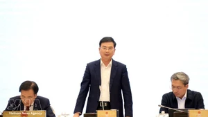 Le vice-gouverneur de la Banque d’État du Vietnam (BEV), Pham Thanh Ha, s'exprime. Photo : VNA 