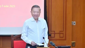 Le secrétaire général du Parti communiste du Vietnam, To Lam, prend la parole. Photo : VNA.