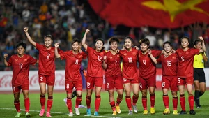 L'équipe vietnamienne du football féminin. Photo : NDEL.