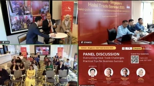 Colloque sur le commerce Halal Vietnam - Singapour 2025 organisé en présentiel et en ligne. Photo : Capture d’écran.