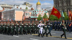 La délégation de l’Armée populaire du Vietnam défile devant la tribune lors de la parade de la Victoire. Photo : RIA Novosti.
