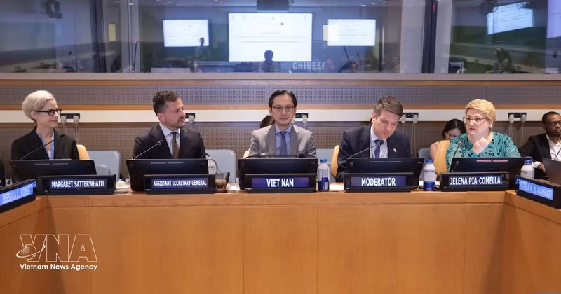 Ambassadeur Do Hung Viet, chef de la Mission permanente du Vietnam auprès de l’ONU à l'événement. Photo: VNA 