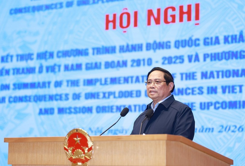Le Premier ministre Pham Minh Chinh préside la conférence. Photo : VNA. 