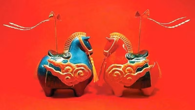 "Cheval aux fleurs d’abricot". Photo : nhandan.vn 