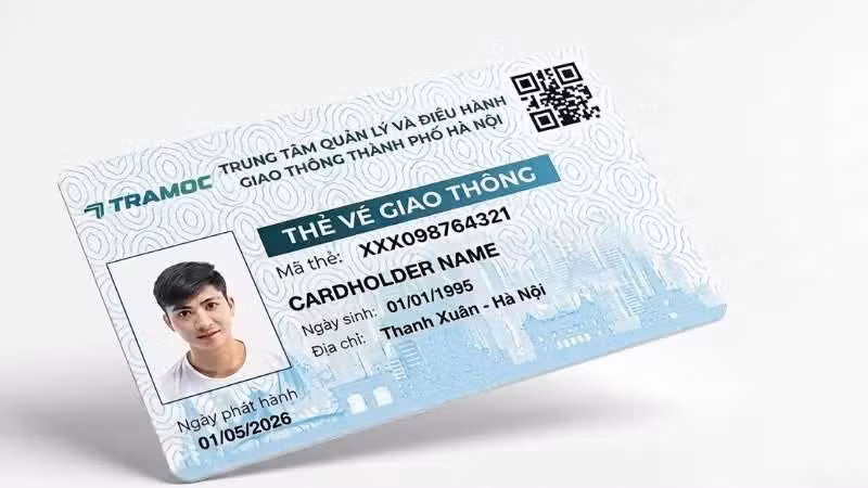 La carte de transport public intermodale de Hanoï.