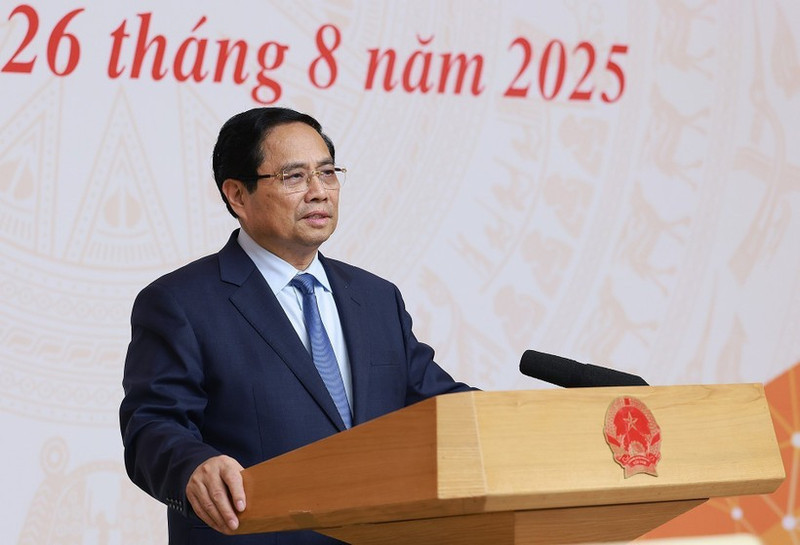 Le Premier ministre Pham Minh Chinh prend la parole. Photo: VNA 