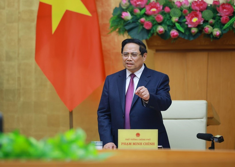 Le Premier ministre Pham Minh Chinh prend la parole. Photo : VNA. 