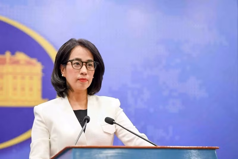 La porte-parole du ministère des Affaires étrangères, Pham Thu Hang. 